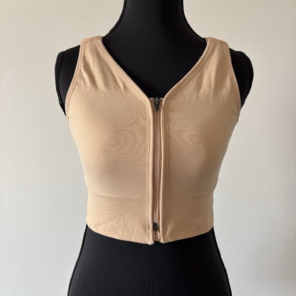 Prairie Wear Hugger Prima Bra Medium Beige Post Surgical NO CUPS INSERTS! - Picture 2 of 15